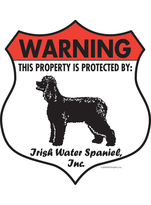 Irish Water Spaniel! Property Patrolled Badge Sign or Sticker