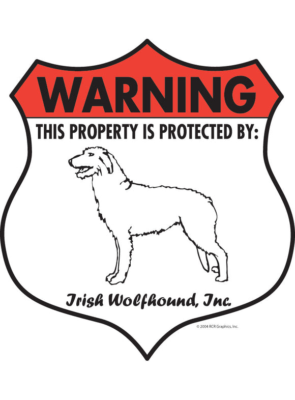 Irish Wolfhound! Property Patrolled Badge Sign or Sticker