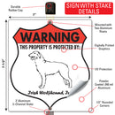 Irish Wolfhound! Property is Protected Badge Sign or Sticker-4