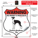 Italian Greyhound! Property is Protected Badge Sign or Sticker-4