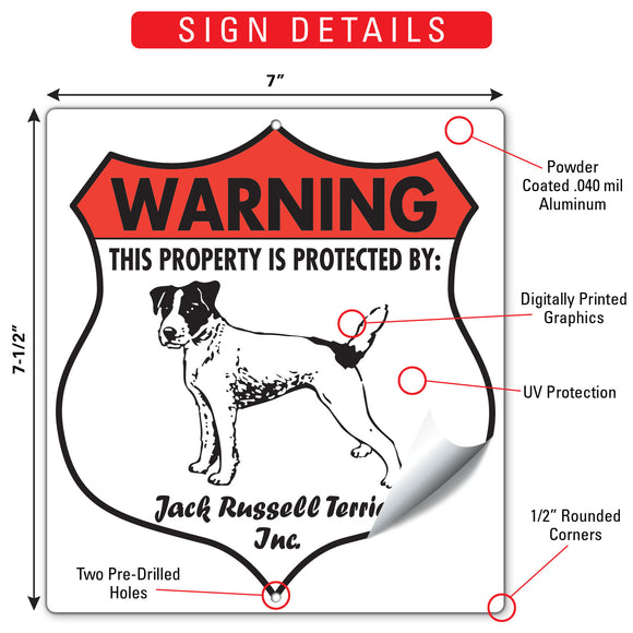 Jack Russell Terrier! Property is Protected Badge Sign or Sticker