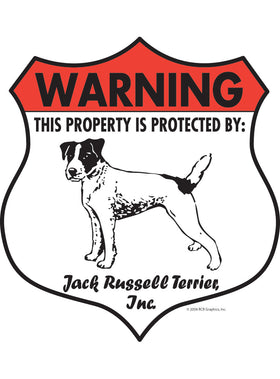 Jack Russell Terrier! Property Patrolled Badge Sign or Sticker