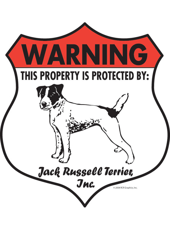 Jack Russell Terrier! Property Patrolled Badge Sign or Sticker