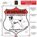 Jack Russell Terrier! Property is Protected Badge Sign or Sticker-4