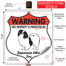 Japanese Chin! Property is Protected Badge Sign or Sticker-4