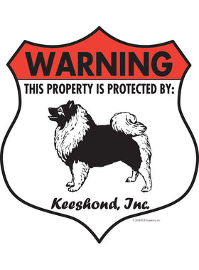 Keeshond! Property Patrolled Badge Sign or Sticker