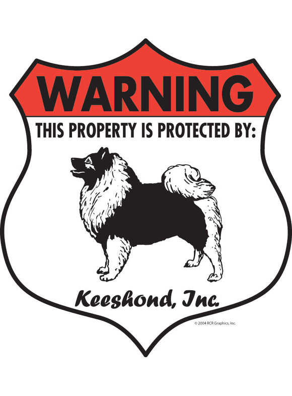 Keeshond! Property Patrolled Badge Sign or Sticker