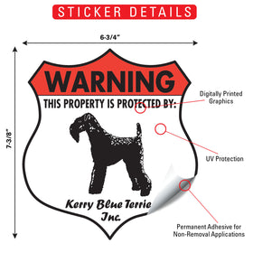 Kerry Blue Terrier! Property is Protected Badge Sign or Sticker - 0