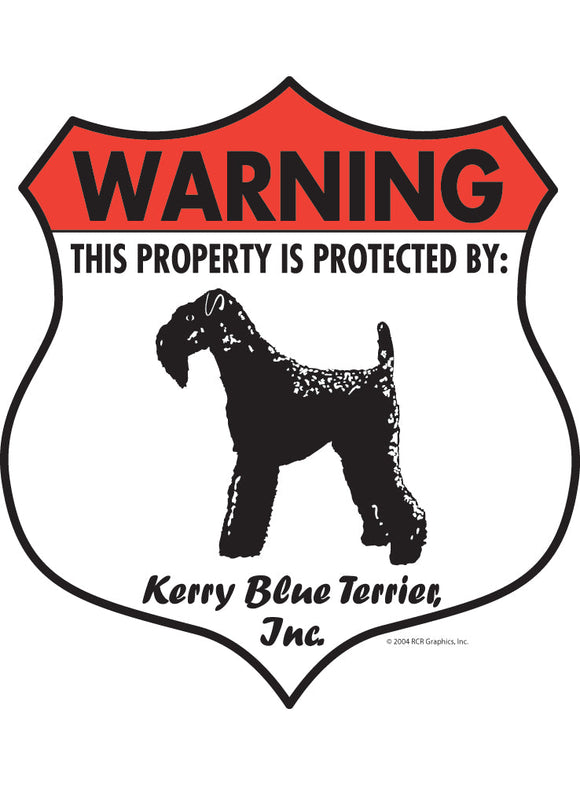 Kerry Blue Terrier! Property Patrolled Badge Sign or Sticker
