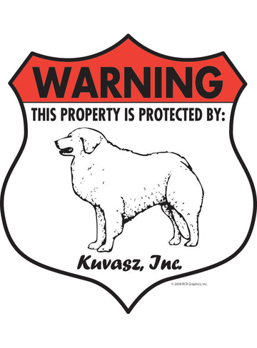 Kuvasz! Property Patrolled Badge Sign or Sticker