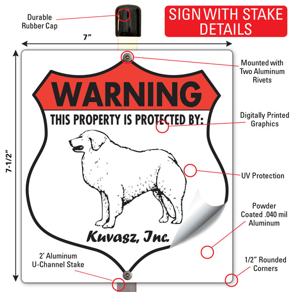 Kuvasz! Property is Protected Badge Sign or Sticker