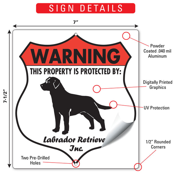 Labrador Retriever! Property is Protected Badge Sign or Sticker