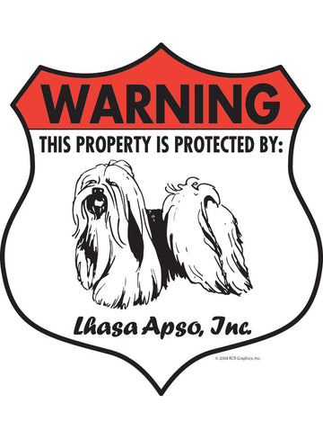 Lhasa Apso! Property Patrolled Badge Sign or Sticker