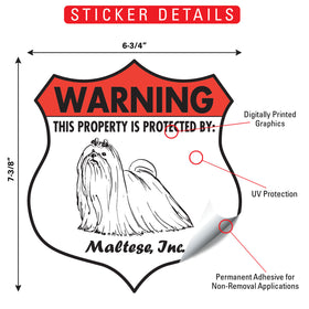 Maltese! Property is Protected Badge Sign or Sticker - 0