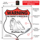 Maltese! Property is Protected Badge Sign or Sticker-4