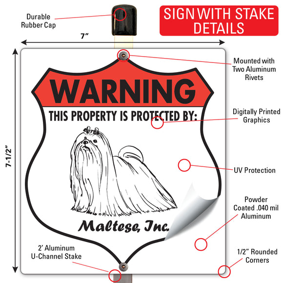 Maltese! Property is Protected Badge Sign or Sticker