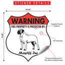 Mastiff! Property is Protected Badge Sign or Sticker-2