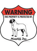 Mastiff! Property is Protected Badge Sign or Sticker-1
