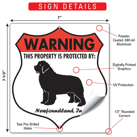 Newfoundland! Property is Protected Badge Sign or Sticker