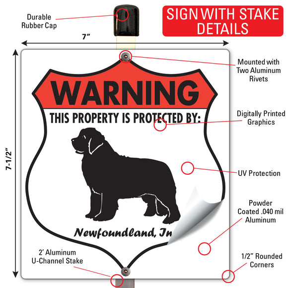 Newfoundland! Property is Protected Badge Sign or Sticker