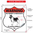 Norwegian Elkhound! Property is Protected Badge Sign or Sticker-3
