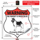 Norwegian Elkhound! Property is Protected Badge Sign or Sticker-4