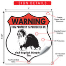 Old English Sheepdog! Property is Protected Badge Sign or Sticker-3