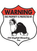 Old English Sheepdog! Property is Protected Badge Sign or Sticker-1