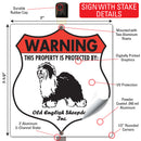 Old English Sheepdog! Property is Protected Badge Sign or Sticker-4