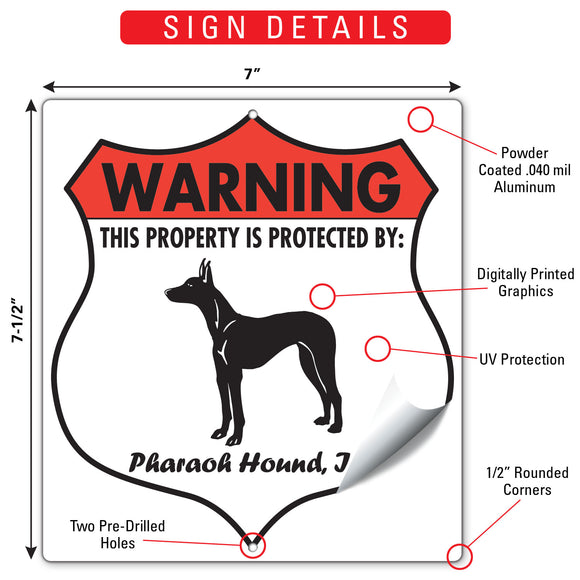Pharaoh Hound! Property is Protected Badge Sign or Sticker