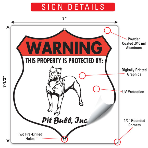 American Pit Bull Terrier! Property is Protected Badge Sign or Sticker