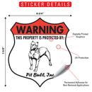 American Pit Bull Terrier! Property is Protected Badge Sign or Sticker-2