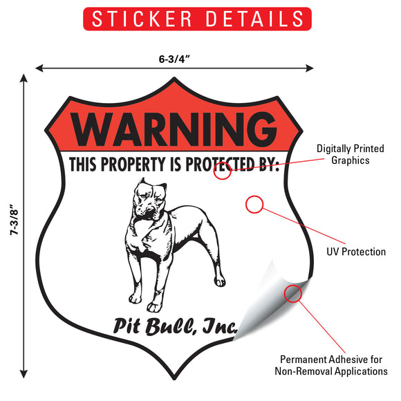 American Pit Bull Terrier! Property is Protected Badge Sign or Sticker
