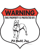 American Pit Bull Terrier! Property is Protected Badge Sign or Sticker-1