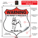 American Pit Bull Terrier! Property is Protected Badge Sign or Sticker-4