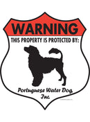 Portuguese Water Dog! Property is Protected Badge Sign or Sticker-1
