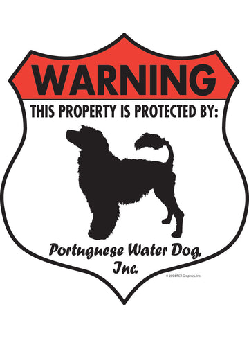 Portuguese Water Dog! Property Patrolled Badge Sign or Sticker