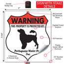 Portuguese Water Dog! Property is Protected Badge Sign or Sticker-4