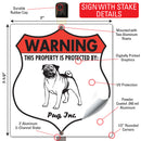 Pug! Property is Protected Badge Sign or Sticker-4