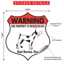 Rat Terrier! Property is Protected Badge Sign or Sticker-2