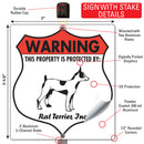 Rat Terrier! Property is Protected Badge Sign or Sticker-4
