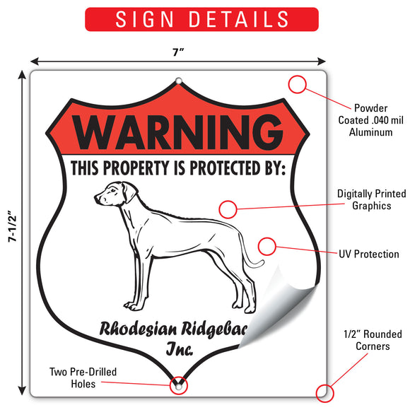 Rhodesian Ridgeback! Property is Protected Badge Sign or Sticker