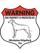 Rhodesian Ridgeback! Property is Protected Badge Sign or Sticker-1