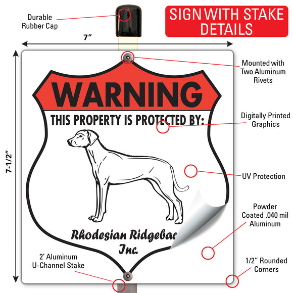 Rhodesian Ridgeback! Property is Protected Badge Sign or Sticker