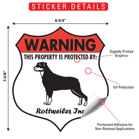 Rottweiler! Property is Protected Badge Sign or Sticker - 0
