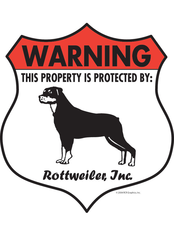 Rottweiler! Property Patrolled Badge Sign or Sticker