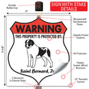 Saint Bernard! Property is Protected Badge Sign or Sticker-4