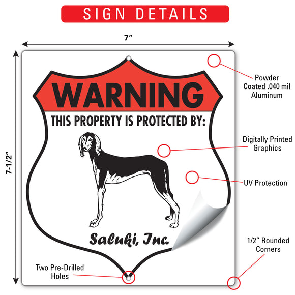 Saluki! Property is Protected Badge Sign or Sticker