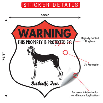 Saluki! Property is Protected Badge Aluminum Sign or Vinyl Sticker - Weatherproof Yard - 0