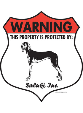 Saluki! Property Patrolled Badge Sign or Sticker